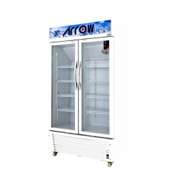 ثلاجة عرض ارو باب واحد زجاج 21.8 قدم لون أبيض