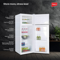 ثلاجة امبكس انفرتر تبريد بابين 7.3 قدم ابيض