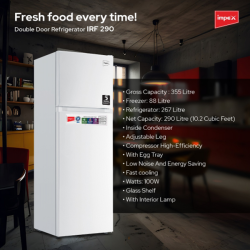 ثلاجة امبكس بابين تبريد 10.2 قدم ابيض