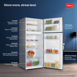 ثلاجة امبكس انفرتر تبريد بابين 14.6 قدم استيل ثلاجة امبكس انفرتر تبريد بابين 14.6 قدم استيل